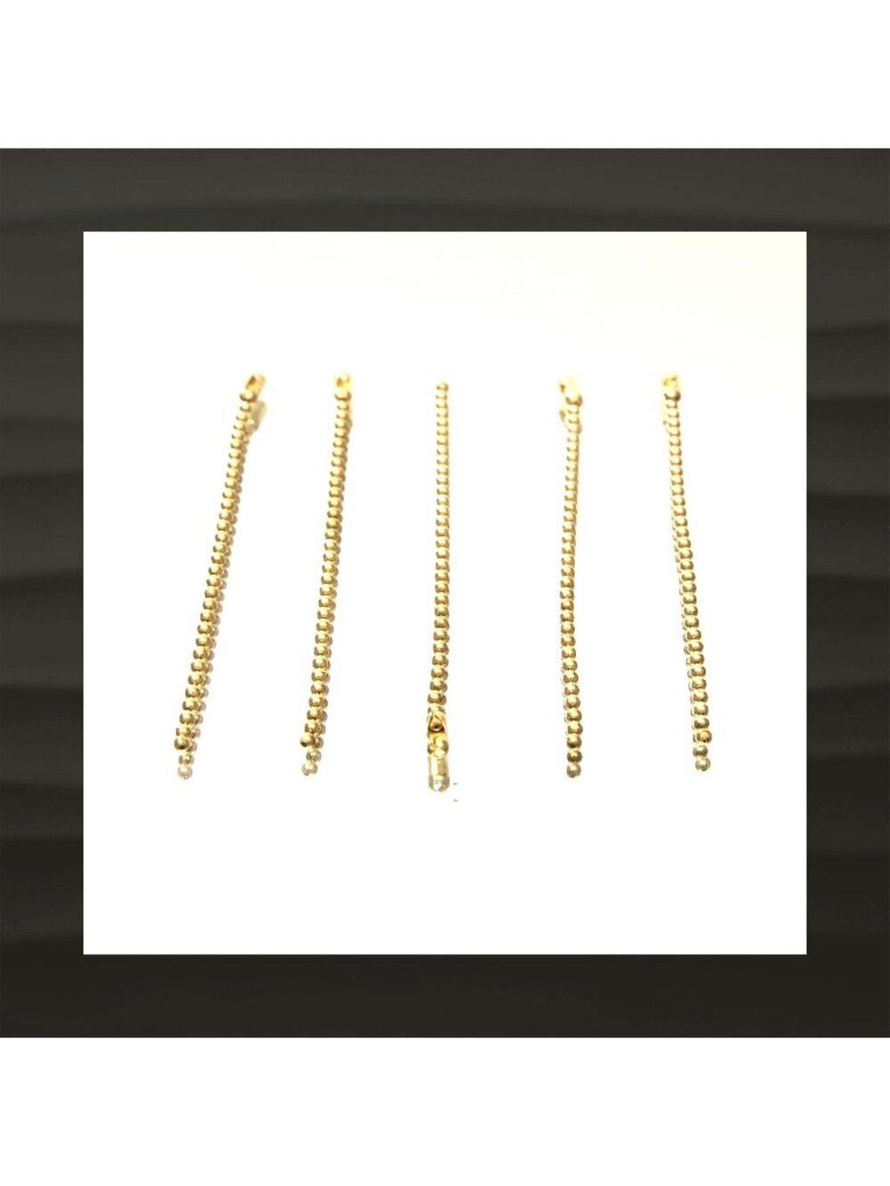 (5) 4" GOLD BRASS BALL CHAIN CONNECTOR 2.4mm GREAT FOR COACH KEY FOB HANG TAG